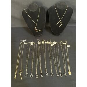 Boutique Goldtone Monogram Necklace Lot Letters Initials New With Tags